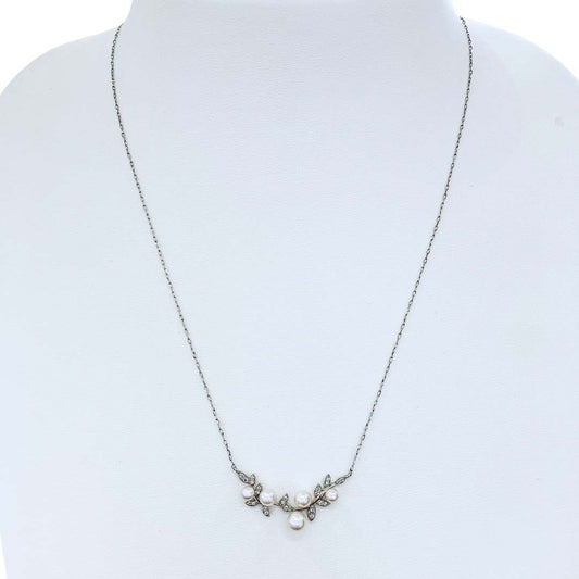 ダイヤモンド ネックレス ベビーパール(アコヤ)